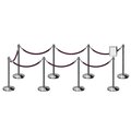 Montour Line Stanchion Post & Rope Kit PolSteel 8CrownTop 7Purple Rope 85x11VSign C-Kit-7-PS-CN-1-Tapped-1-8511-V-7-PVR-PE-PS